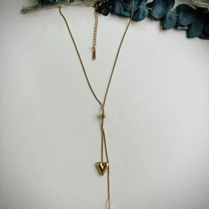 Heart tie necklace